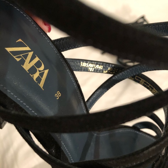 NWOT Zara suede and leather sandal heels - Picture 5 of 7